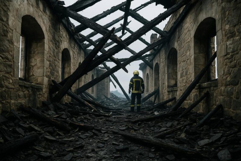 Dachstuhl-Brand in Schloss Wallhausen: Millionenschaden, ein Verletzter